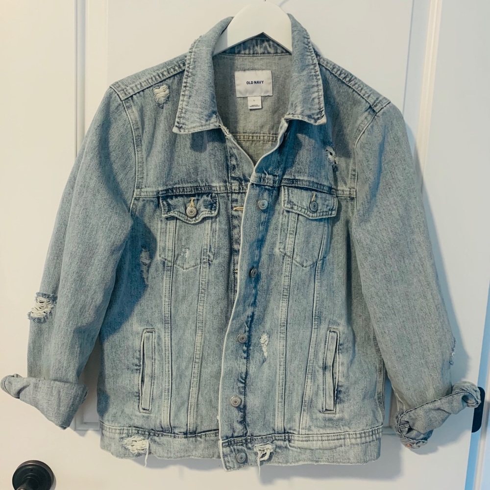 Distressed Light Wash Denim Jacket